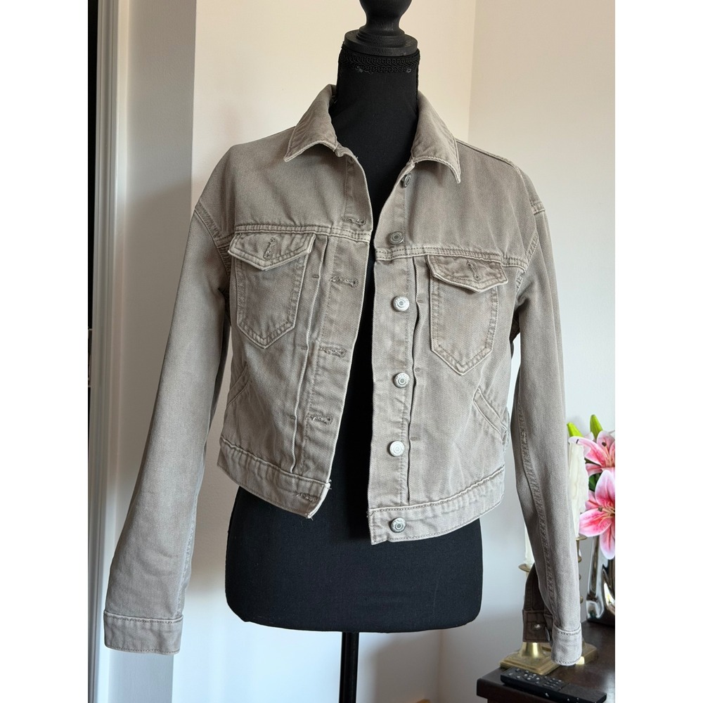 Taupe Denim Jacket XS EUC Neutral